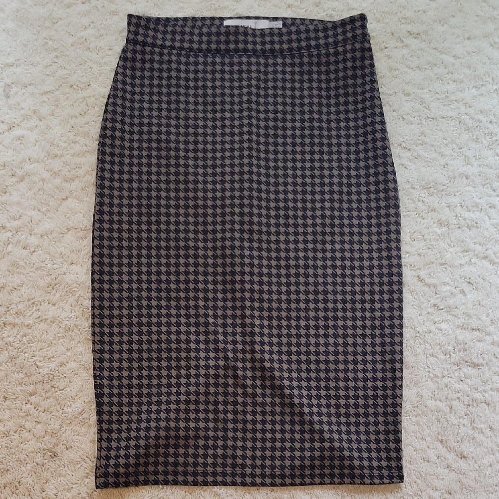 Ichi Pencil Skirt Houndstooth Womens Small